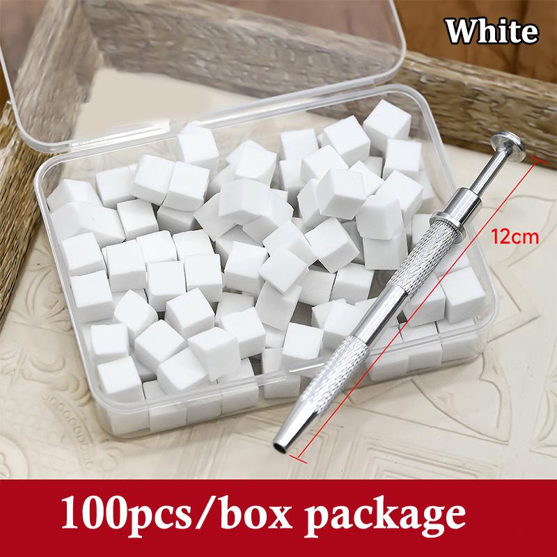 

50/100 шт. Набор квадратных спонжей для нейл-арта, кисти для градиентного маникюра, дизайн гель-лаком, губка для ногтей, ручка для захвата, принадлежности для маникюра