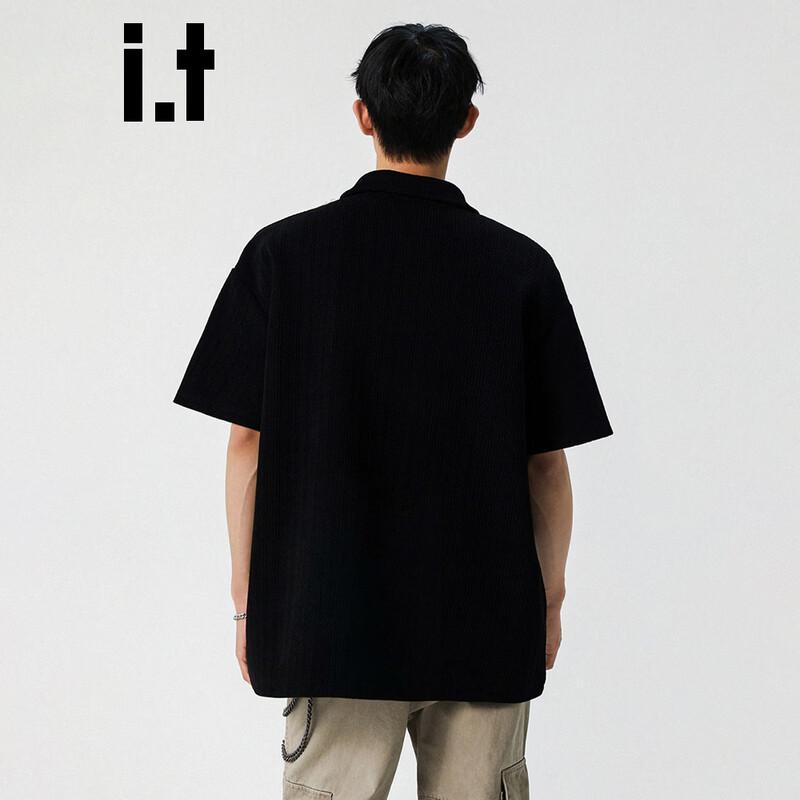 CHOCOOLATEit Men's Knitted Texture Short Sleeve Polo Shirt