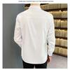 New Men's Micro-elastic Long-sleeved Korean Style Slim Fit Trendy Handsome Casual Shirts
