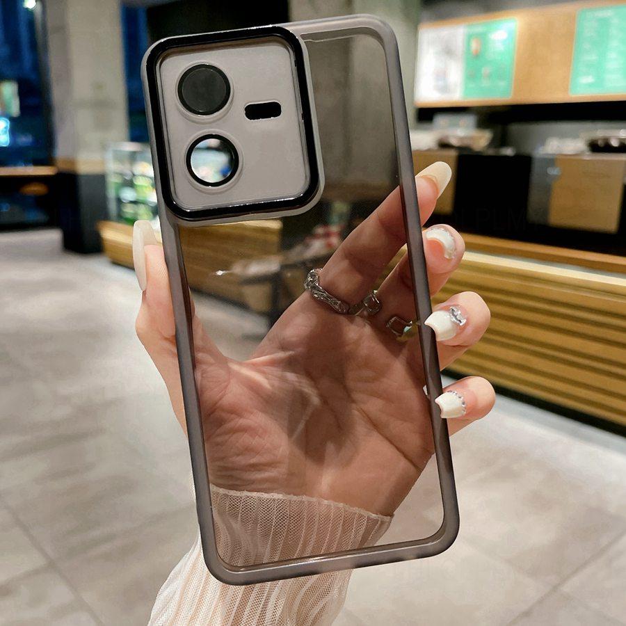 Transparent Phone Case For Vivo Y21D V60 Lite Y04 Y29 Y38 V40 V29 V30 Y35 Y33S Y27 Y18 Y31 Y19S V29E Y53S Y28 Y21S Camera Lens Protector Film Cover