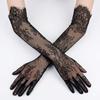 Solid Color Long Gloves Transparent Bridal Gown Accessories Slim Lace Gloves  Party