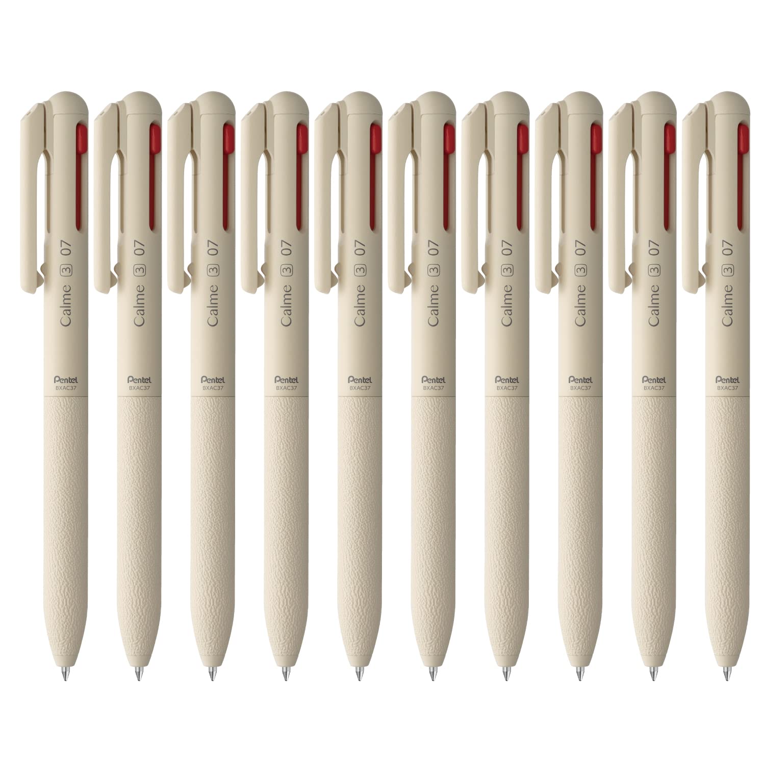 

Pentel Calme Ballpoint 10 BXAC37H 3-Color Pen, 0.7mm, Beige, Pens,
