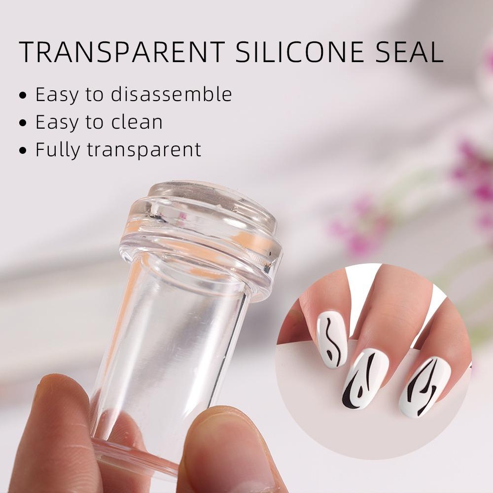 Nail Stamper Jelly Silicone Printing Nail Polish Stamping French Tip Nail Stamp Template Scraper