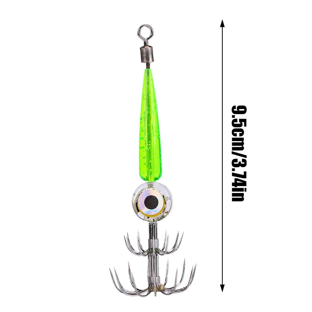 Squid Lures Fishing Saltwater LED Waterproof Fishing Underwater Flasher Light Squid Hook Electronic Squid Lure Light Hook