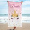 Personalisierbares Einhorn-Strandtuch mit Namen für Mädchen Jungen Schwimmen Sport Reisen Personalisierte Strandtücher Schnelltrocknend Personalisierbares Badetuch