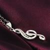 Sterling Crystal Elegant Musical Note Pendant Necklace for Women Luxury Fashion Accessories Wedding Jewelry Gifts