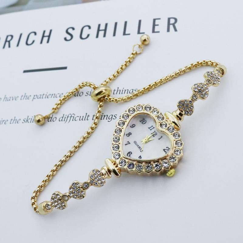 Fashion Women's Watch Diamond-encrusted Love Women's Bracelet Exquisite Rhinestone Trend Quartz Watch
