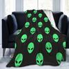 Universal Alien Blanket Flannel Printed Multifunction Lightweight Throw Blanket for Home Car Bedding Throws