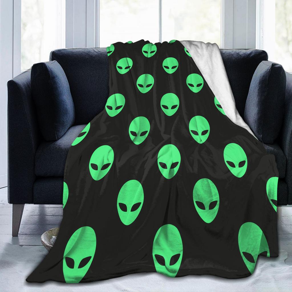 Universal Alien Blanket Flannel Printed Multifunction Lightweight Throw Blanket for Home Car Bedding Throws