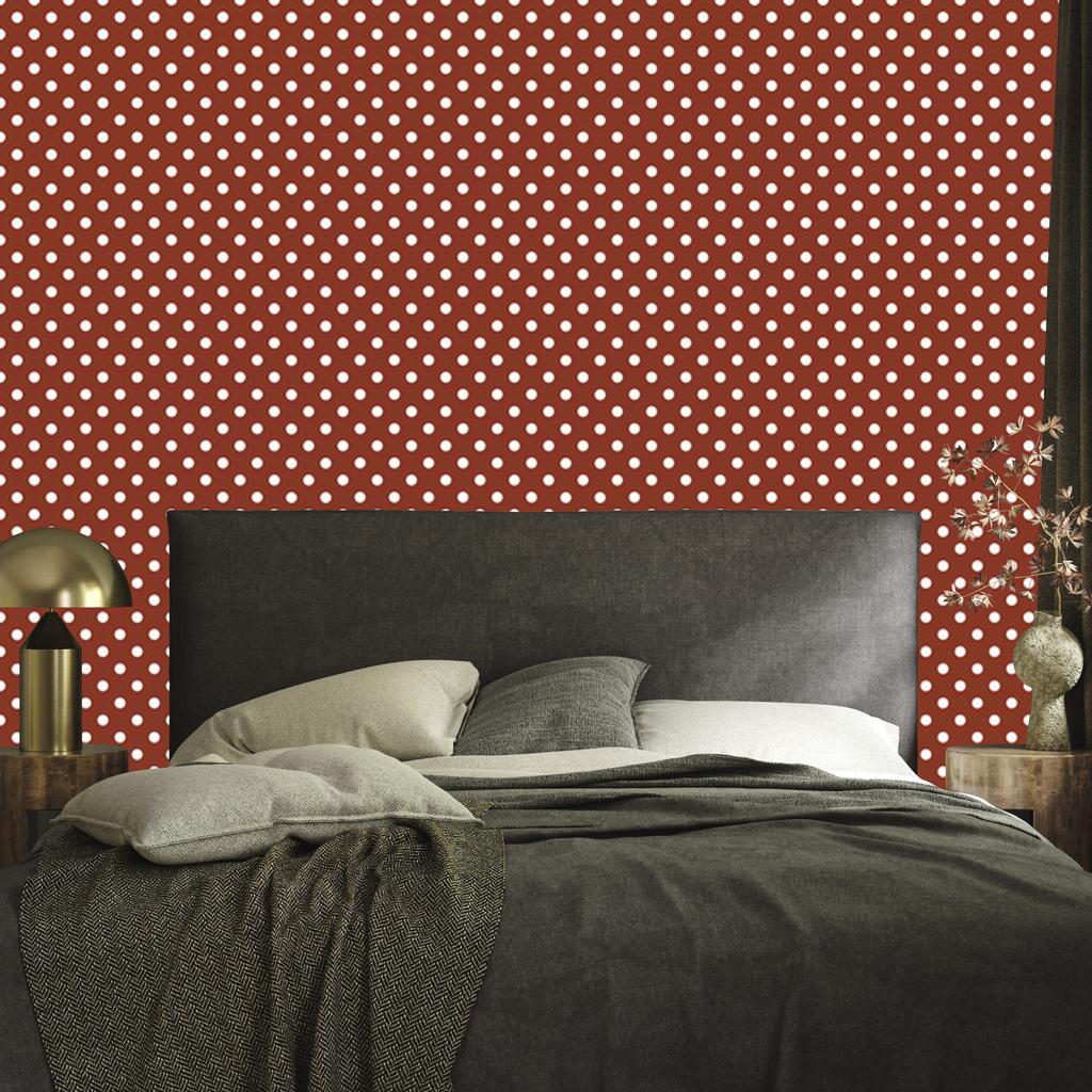 Dots Wallpaper, top red, bottom red for Living Room and Bedroom, 50x1000