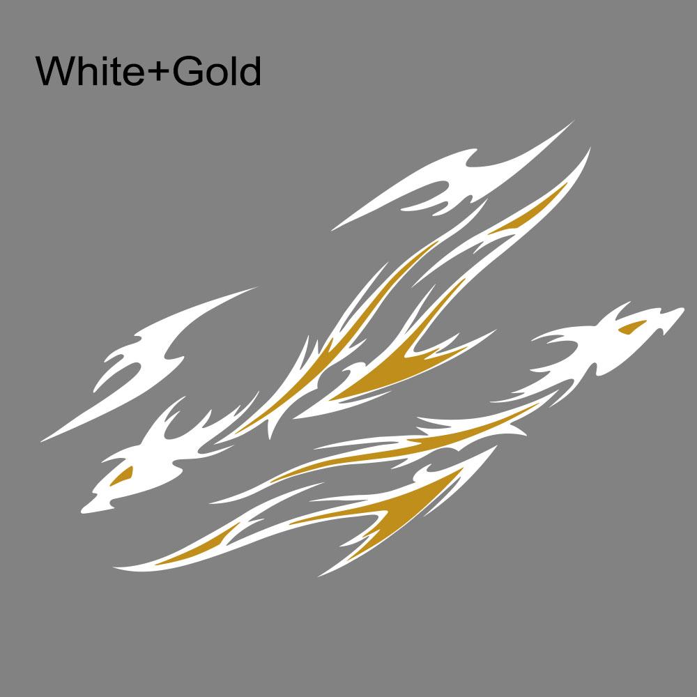 

Car Engine Hood Sticker Sports Racing Flame Dragon Totem Car Door Side Vinyl Decal Self-Adhesive Auto Decor Sticker Accessories біле золото кольору