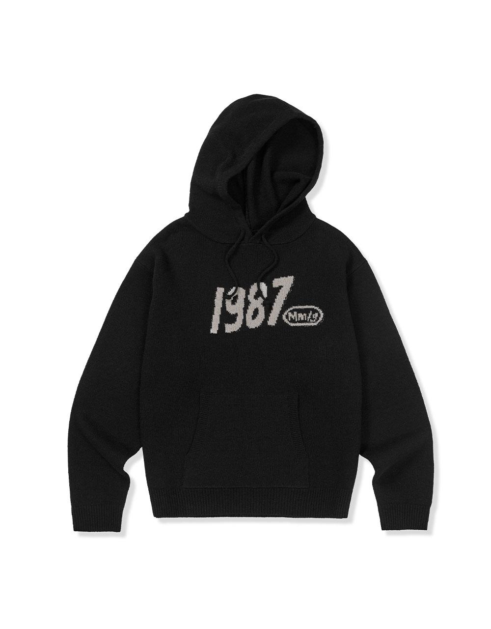 Mmlg [Mmlg] Wavy Logo Hood Knit (Black) Black/M