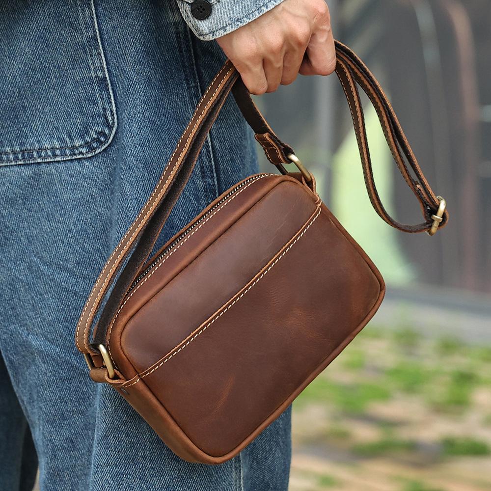 High-end men's messenger bag men's all-cowhide shoulder bag men's bag genuine leather retro messenger bag messenger bag