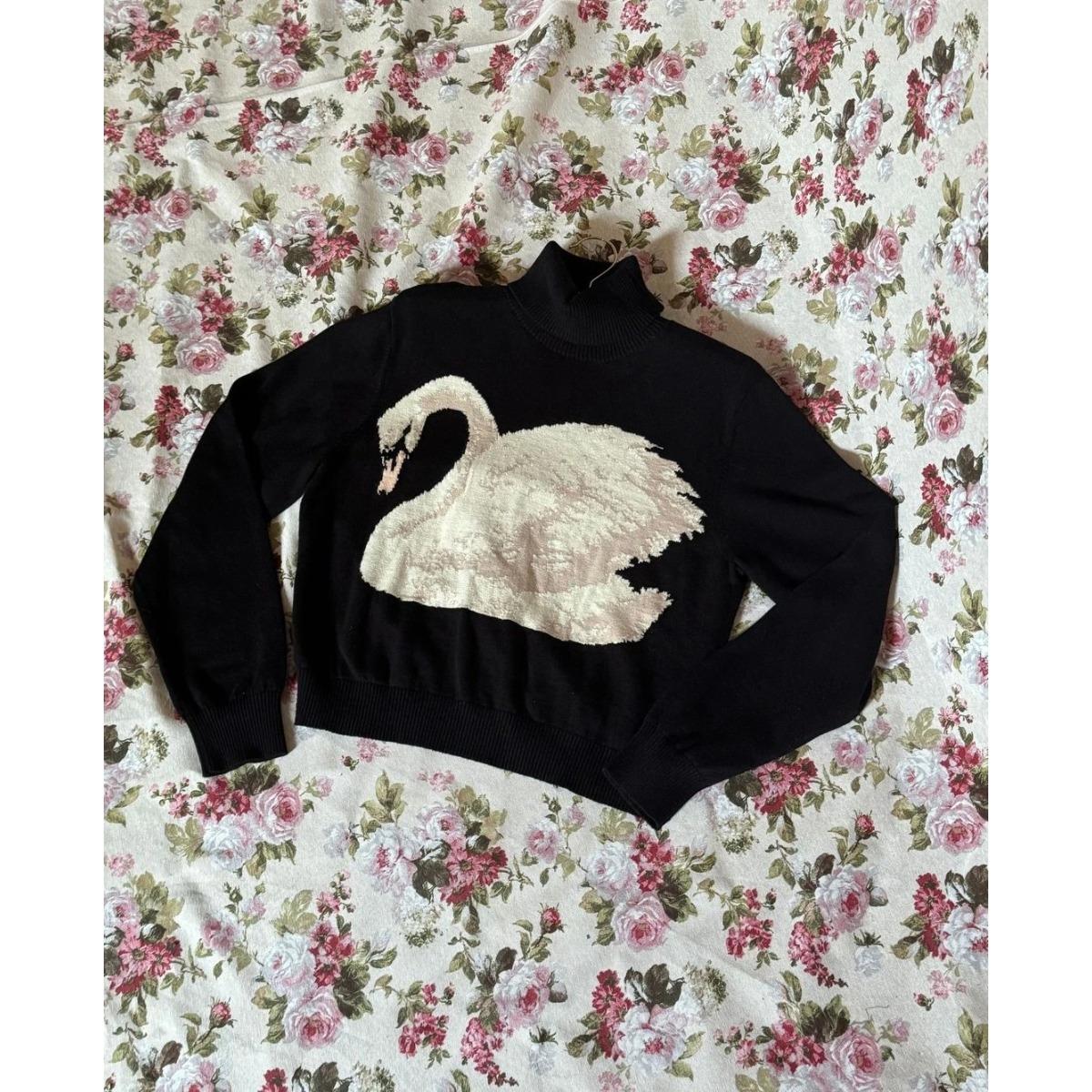 

VAYLA Осень Зима Высокое Качество Y2k Винтаж Модный Уличный Стиль Элегантный Харадзюку Гранж Свободный Пуловер Водолазка Вязаный Свитер L чёрный