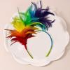 Diadema con diseño de plumas coloridas Vintage, accesorio para el cabello elegante para bodas, fiestas, Halloween