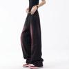 Women's Autumn Plus Size Retro Graffiti Wide-Leg Denim Jeans