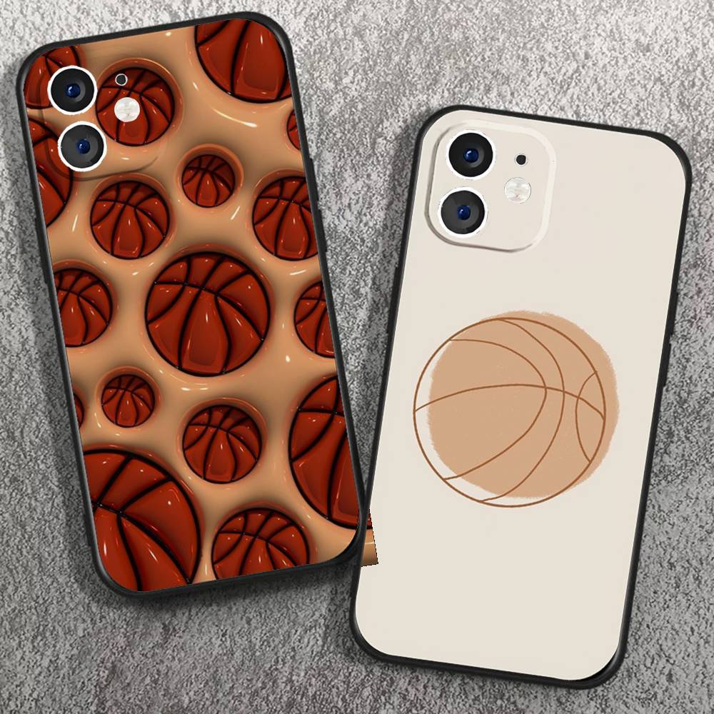 Basketball Phone Case For IPhone 17 Air 16 15 14 13 Pro Max 11 12 Black Silicone Cover
