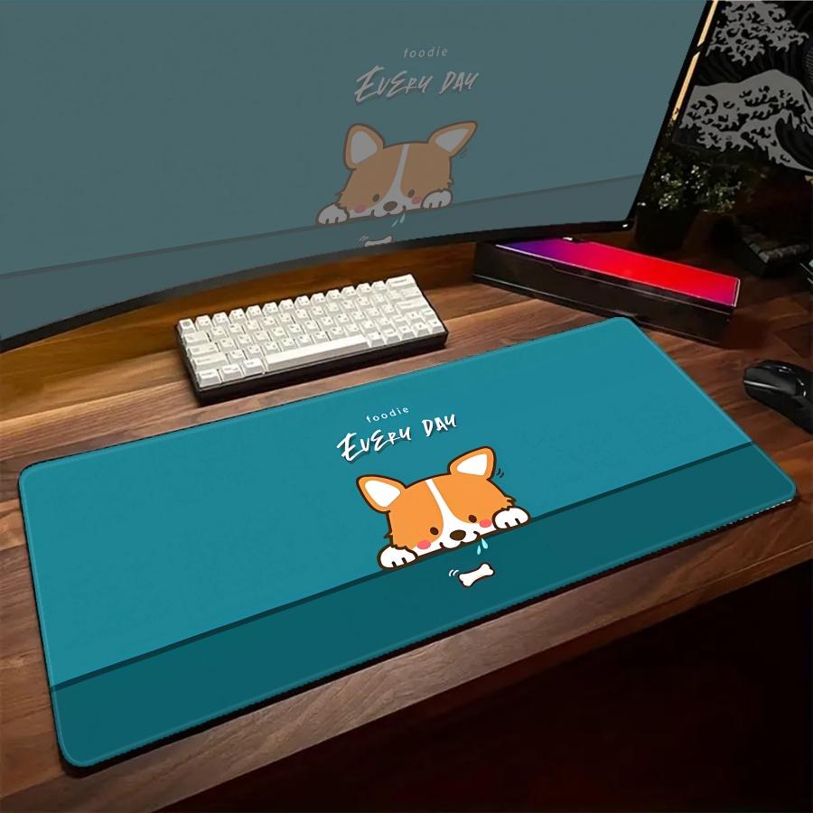 Gaming Mousepad Kawaii Dog Smile XXL Large Mouse Pad Locking Edge Mouse Mat Gamer Keyboards Pads Rubber Large Desk Mats