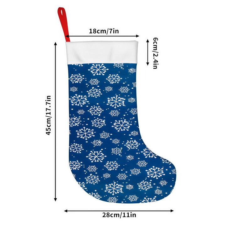 Christmas Decoration Fireplace Hanging stockingChristmas Stockings 1pc 45.72 Cm, Snowflake Pattern Blue Printe