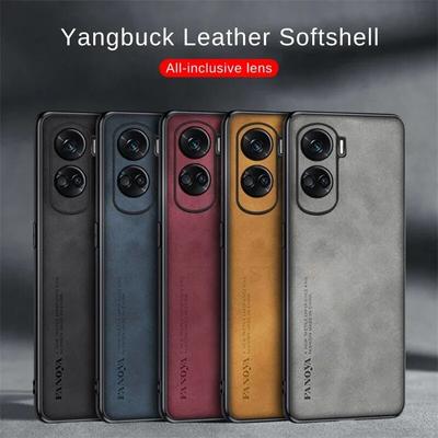 Honor90 90lite Luxus Schaffell Leder Fall Für Huawei Honor 90 Lite 5g Kamera Schützen Männer Retro Zurück Abdeckung auf Honor90lite