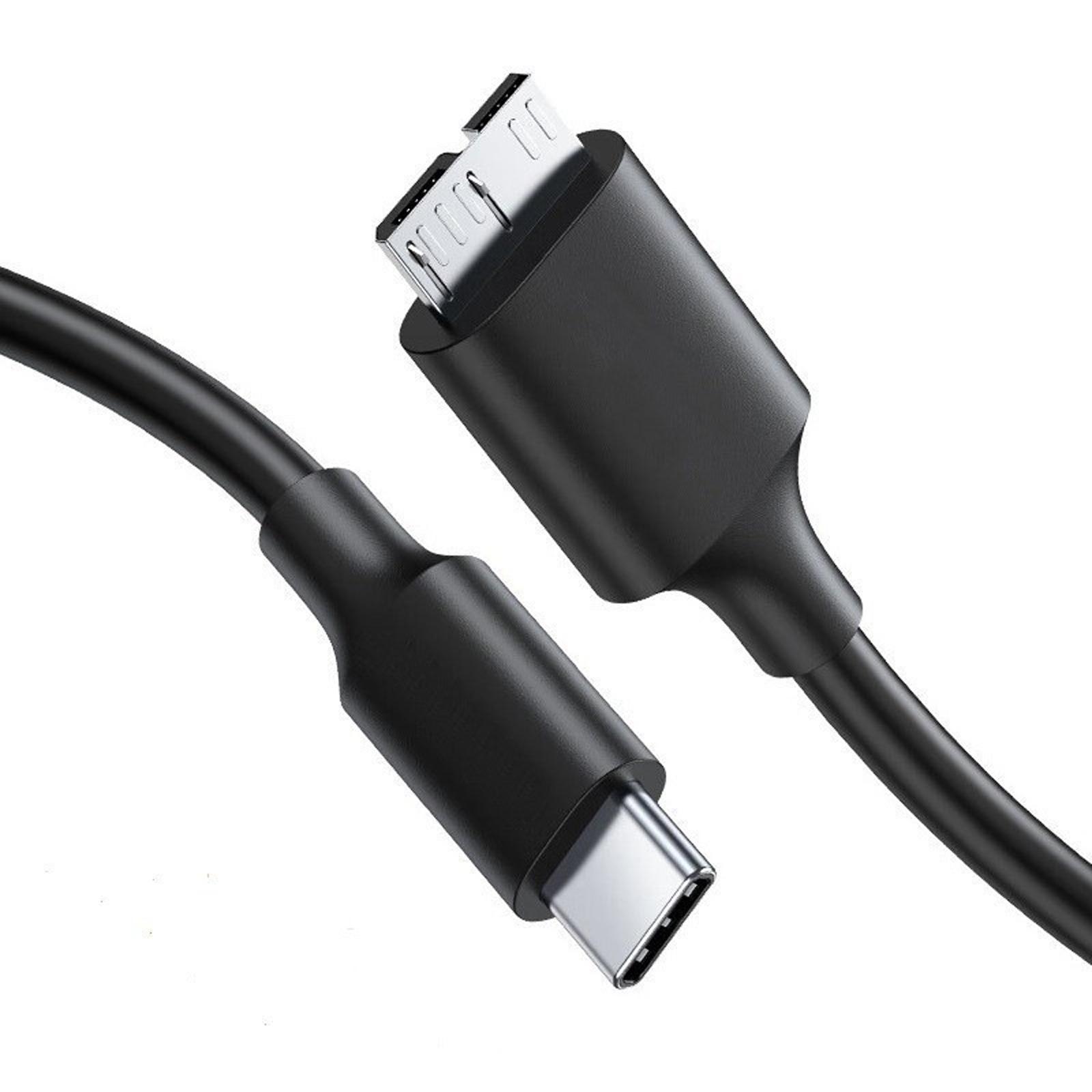 Type-C to Micro B USB 3 0 External Hard Drive Cable Compatible with Laptops Smartphones High Speed Data Transfer Durable Construction 0 3 Meter Length One Size