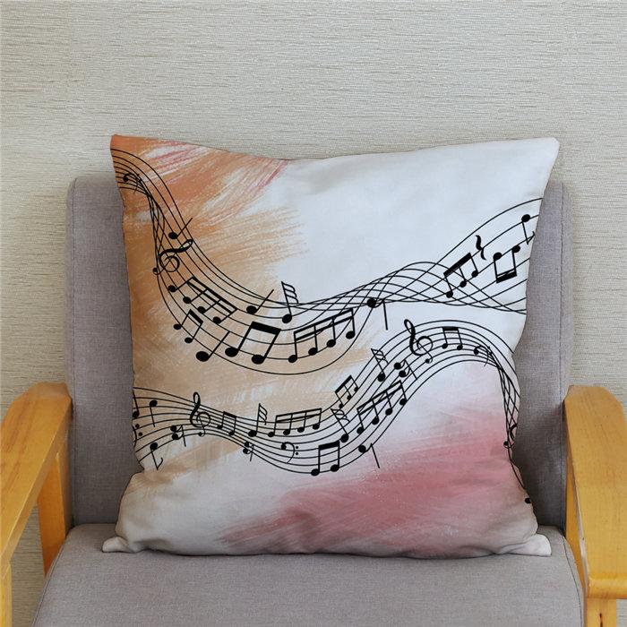 Home Decor Pillowcase Cartoon Sheet Music Printing Cushion Cover Bedroom  Living Room  Sofa Pillow Case