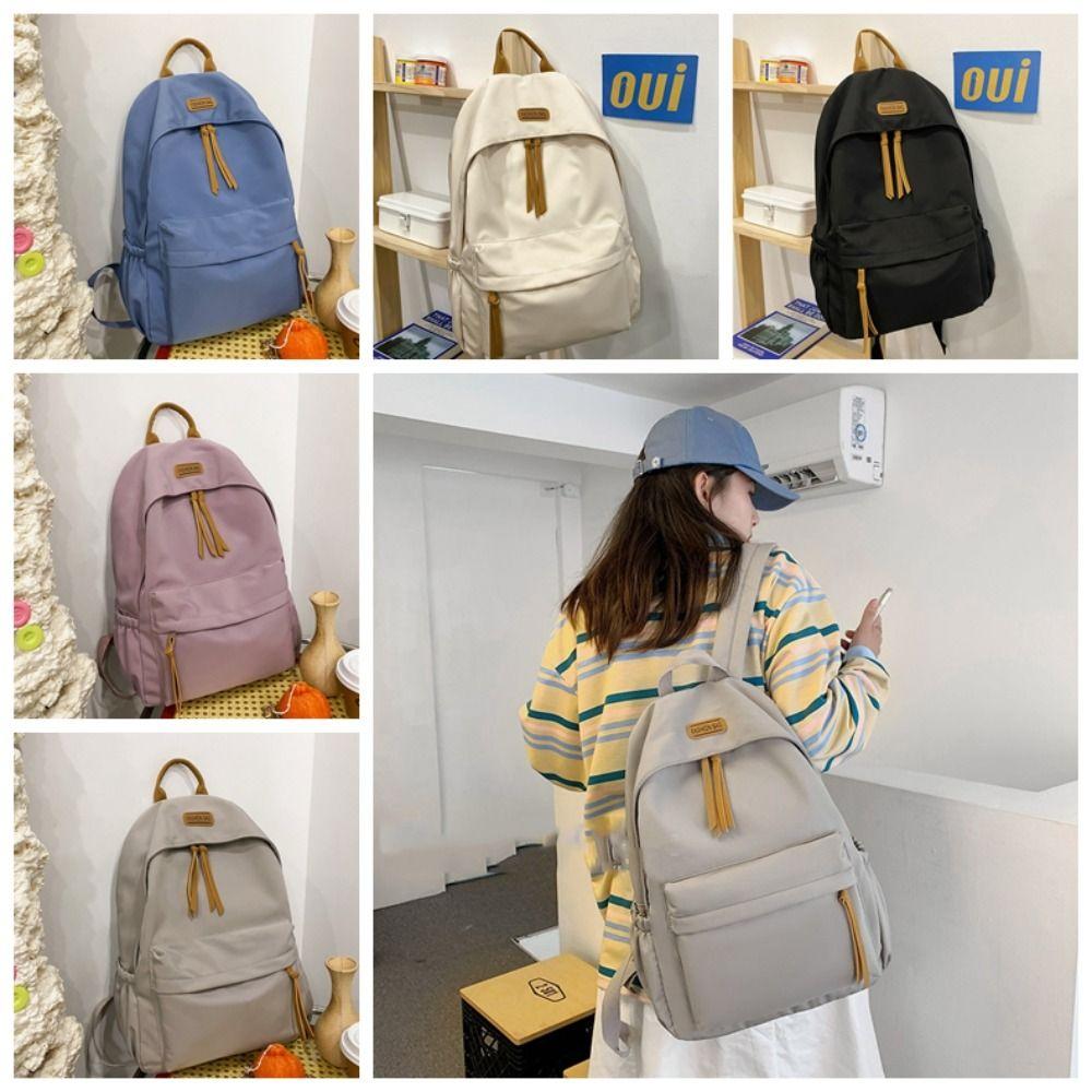 

Нейлоновые рюкзаки для школы, однотонные холщовые рюкзаки, модные женские сумки