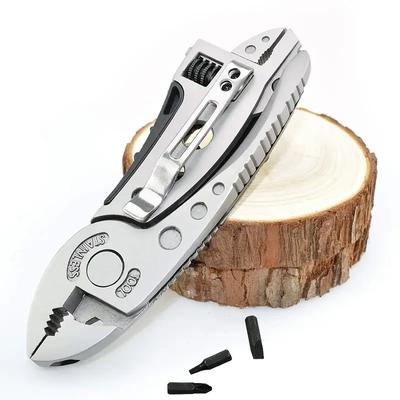 Tragbare Zange Taschenschraubendreher-Set - Zubehör für Handwerker, verstellbarer Schraubenschlüssel, Schraubendreher, Zange, Messer kompakt, Multitool