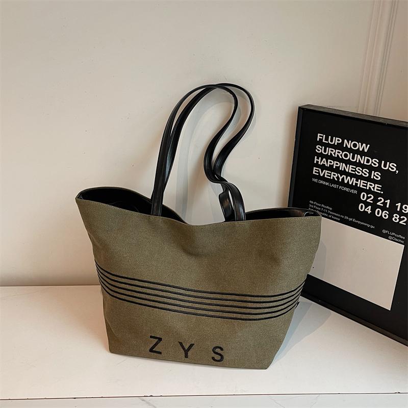 Canvas Bag Large Capacity Women's Shoulder Bag Commuter Tote Bag