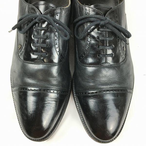80s90s Vintage VAN BOMMEL by Royal Warrant Cap Toe Straight Tip Black Size 8 26.5(USED)