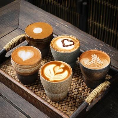 1pc 150ml Japanese Ceramic Coffee Cup Pottery Espresso Cups Vintage Kung Fu Tea Cup Office and Household Water Mug Wholesale