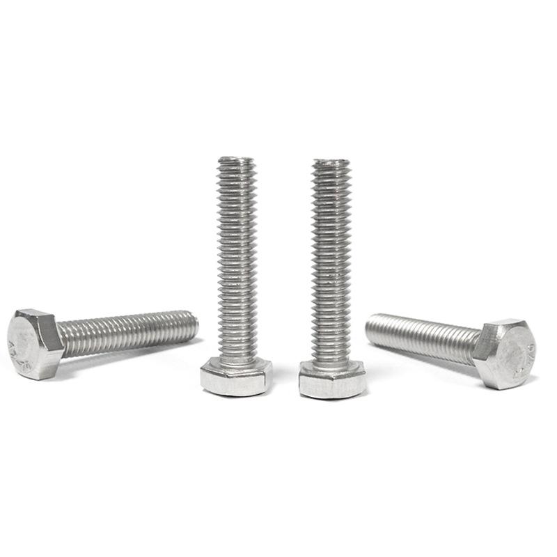 304 Stainless Steel Hex Head Bolt, Full Thread Machine Screw, Sizes M3-M16