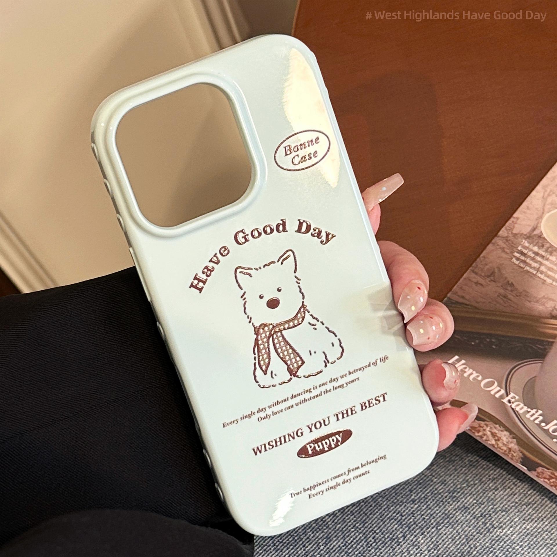 

Ins Style Retro West Highland for Apple 17pro Max Mobile Phone Case for IPhone16 All-inclusive 15 Cartoon 12/12pro