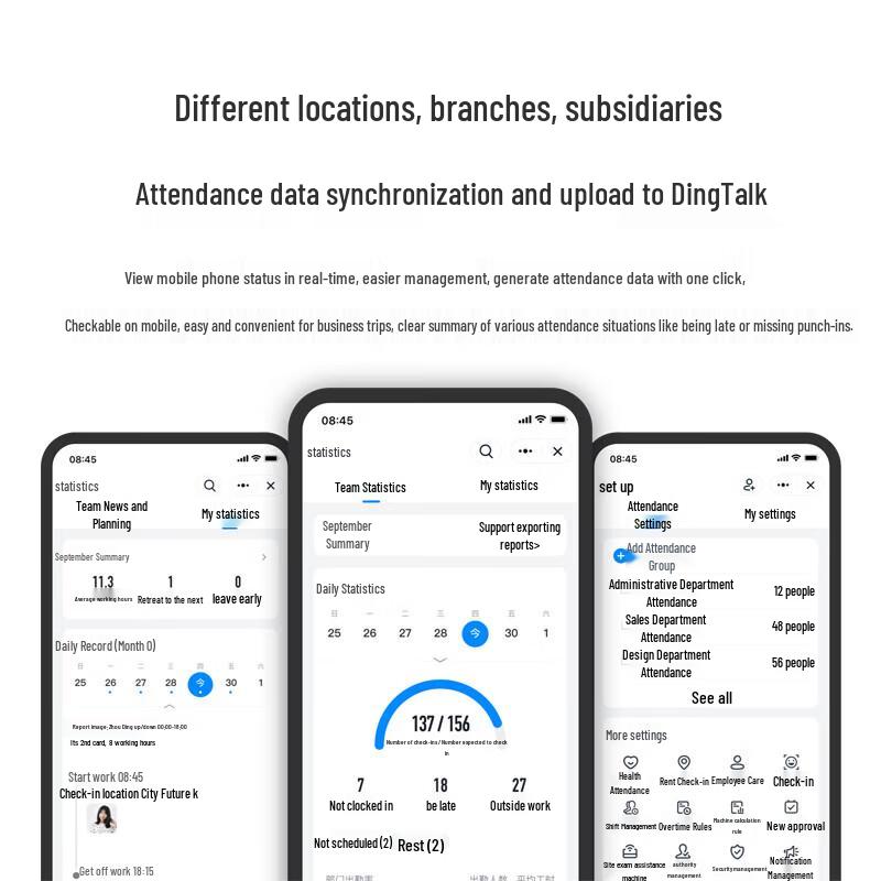 DingTalk Smart Facial Recognition Time Clock CN plug (adapter included)