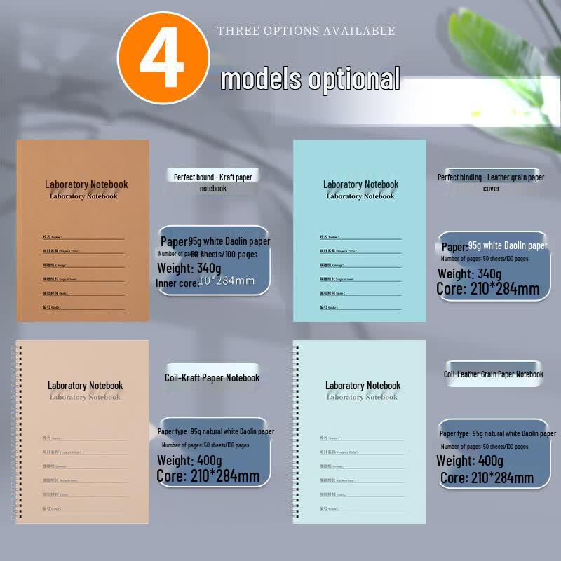 Langjie A4 Scientific Lab Record Notebook