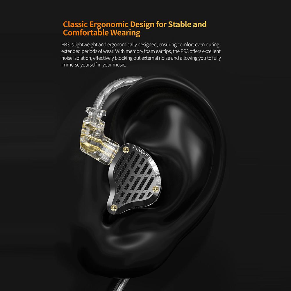 In Ear Wired Monitor Earphones HiFi Bass Monitor Earbuds 13.2MM Planar Driver Monitor Headphones Detachable Cable Sport Headset