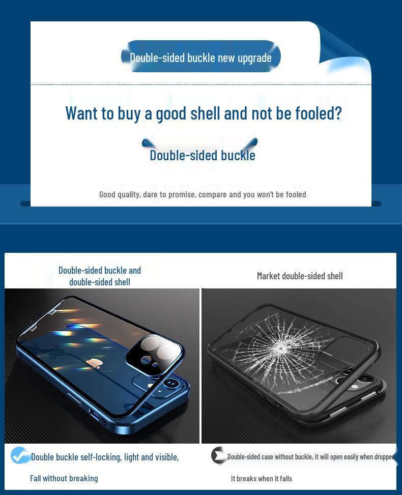 iPhone 16 Pro Max Metal Frame Protective Case with Double-Sided Glass