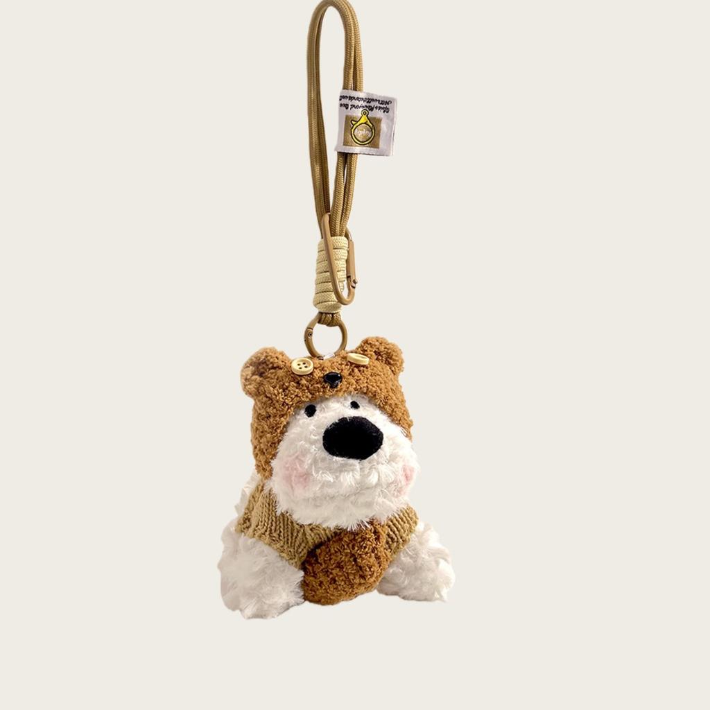 Cute Plush West Highland Bag Pendant Scribbled Puppy Keychain Pendant Cartoon Doll Doll Gift