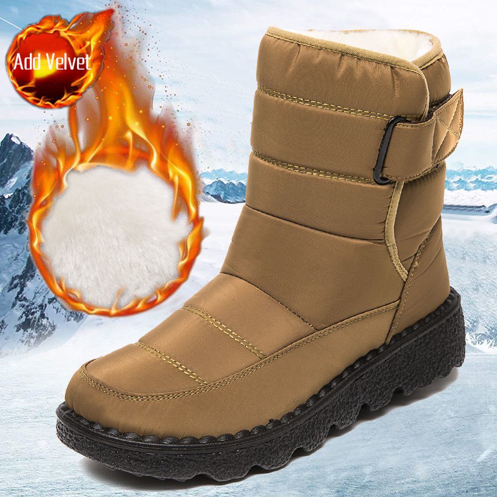 

Large Size Warm Waterproof Snow Boots for Women Winter Platform Booties Comfortable and Elegant Lamb Trend Goth Woman Shoes 43