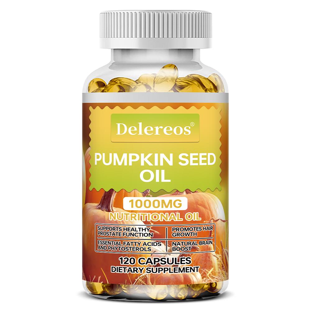 Pumpkin Oil 1000 Mg Dietary Supplement, Nutritional Oil, 120 Softgels Per Bottle 120 Capsules