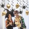 Retro Halloween Hanging Banner Witch Spider Web Skull Pendant Ornament Scary Creative Happy Halloween Party Decorations