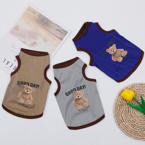 Yousheng Pet Vest Cartoon Pattern Round Collar Sleeveless Pet Dogs Cats T-shirt Clothes for Summer
