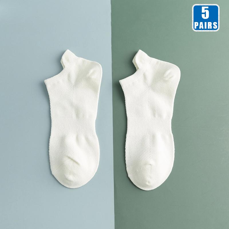5 Pairs Men Cotton Short Sock Crew Ankle High Quality Breathable Summer Women Compression Casual Soft Solid Color Socks for Male