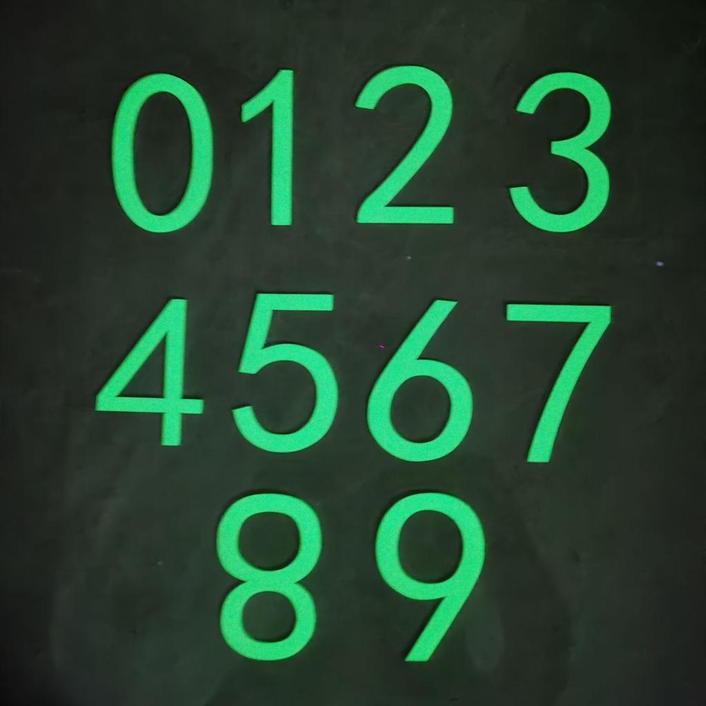 1pc Luminous Wall Sticker, Number Self-Adhesive Door Stickers, Home Decoration Stickers, Removable Door Number Stickers