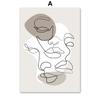 Wandkunst Leinwandmalerei Moderne abstrakte Linie Gesicht minimalistisch nordische Poster und Drucke Wandbilder für Wohnzimmerdekoration kein Rahmen