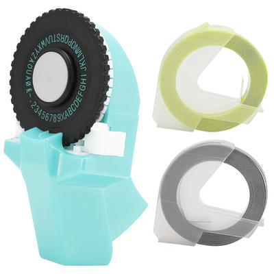 Mini Manual Tape Maker Decorative Coloured ABS 3D Embossing Tape 9mm for HandbookShallow Blue