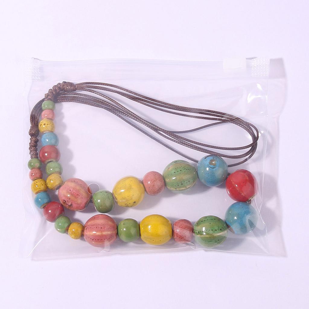 Colorful Ceramic Pendant Necklace Durable High Fired Design Stylish Neck Chain Jewelry Gift for Her Everyday Wear