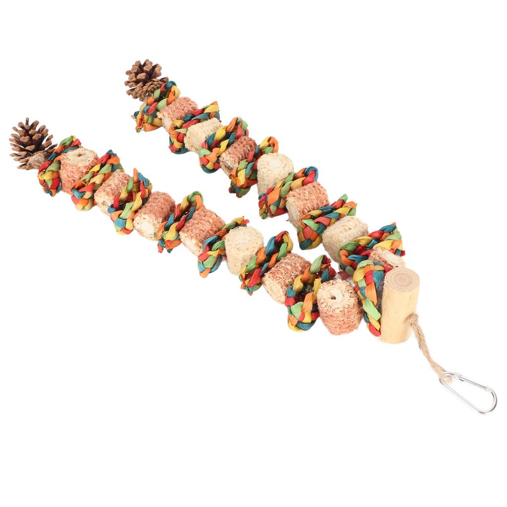 Žvýkací hračka pro ptáky, zobák, broušení, úleva od nudy, kukuřičný klas, borovicová šiška, kousnutí ptákem, hračka pro střední a velké velikosti