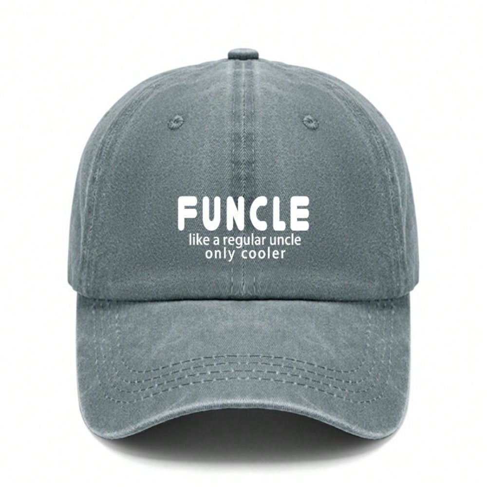 [Unisex Baseball Cap] Funcle Print Adjustable Hat Breathable Soft Fabric Casual Vintage Daily Wear Gift For Uncle