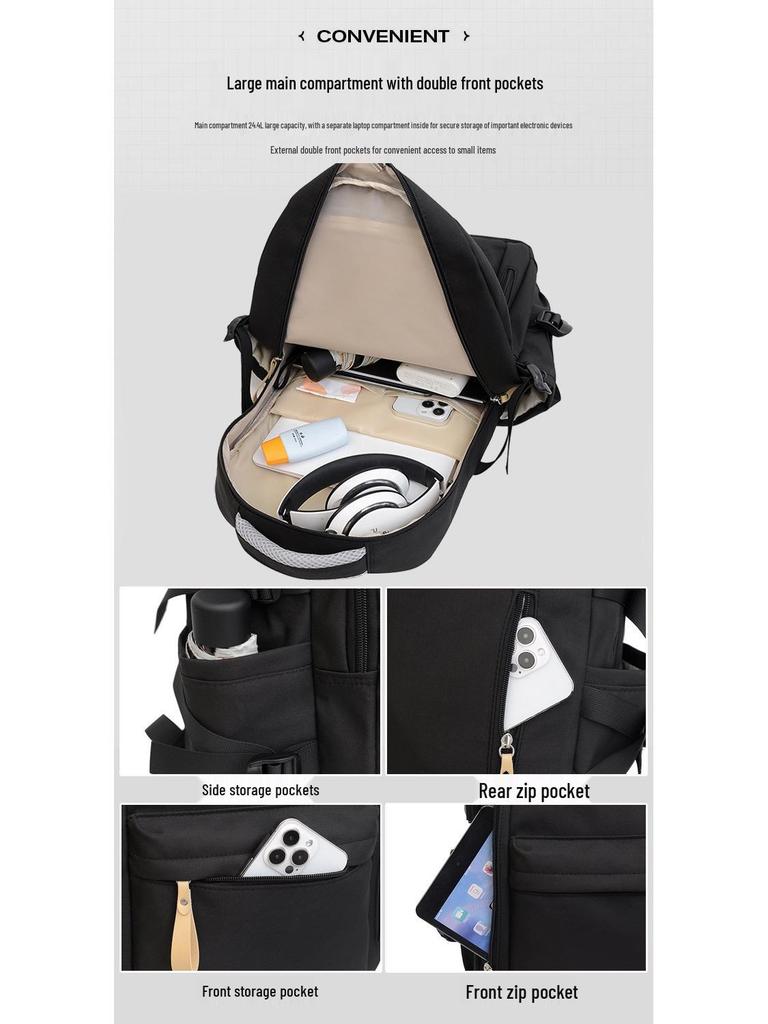 Trend Nylon Backpack for High School Students - Large Capacity Unisex Campus Bag, One Piece Design